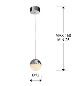 Lámpara 1L led Sphere ø12 Schuller