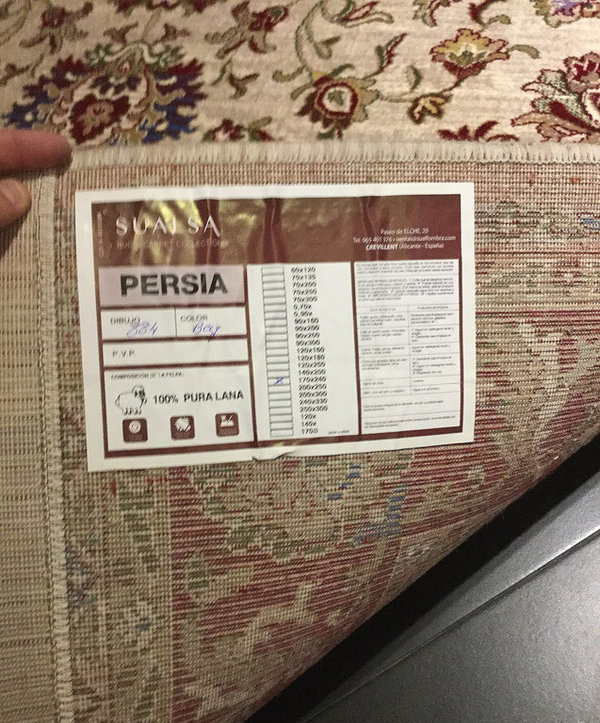 Alfombra de lana Persia 884 beig Sualsa