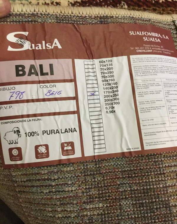 Alfombra de lana Bali 798 Sualsa