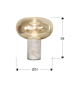 Lámpara de mesa Fungi 1L mármol blanco Schuller