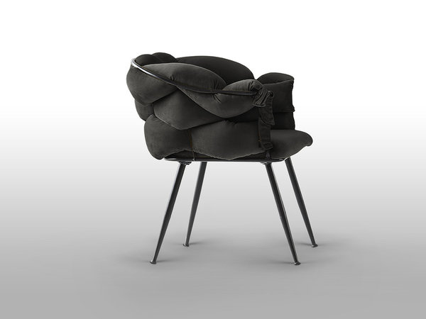 Butaca silla Moira negro gris Schuller