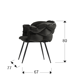 Butaca silla Moira negro gris Schuller