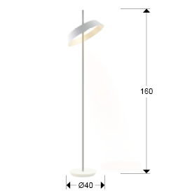 Lámpara de pie Vertigo blanco plata Schuller