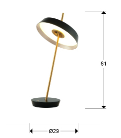 Lámpara sobremesa Vertigo negro oro Schuller