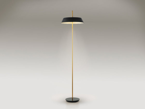 Lámpara de pie Vertigo negro oro Schuller