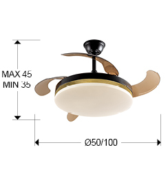 Ventilador Vento negro oro D50 dim Schuller