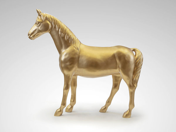 Estatueta de Cavalo Pégaso Grande Dourada Schuller