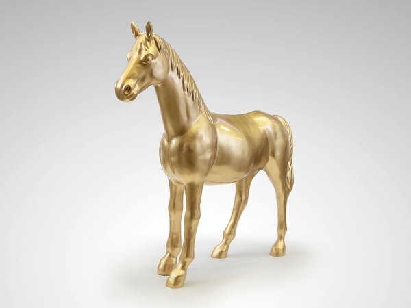Estatueta de Cavalo Pégaso Grande Dourada Schuller