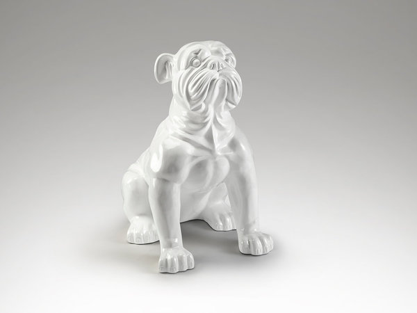 Figura Bulldog Branco Grande Schuller