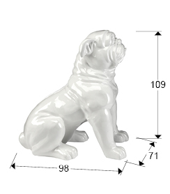 Figura Bulldog Branco Grande Schuller