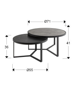 Set de tables Naira petit gris noir Schuller